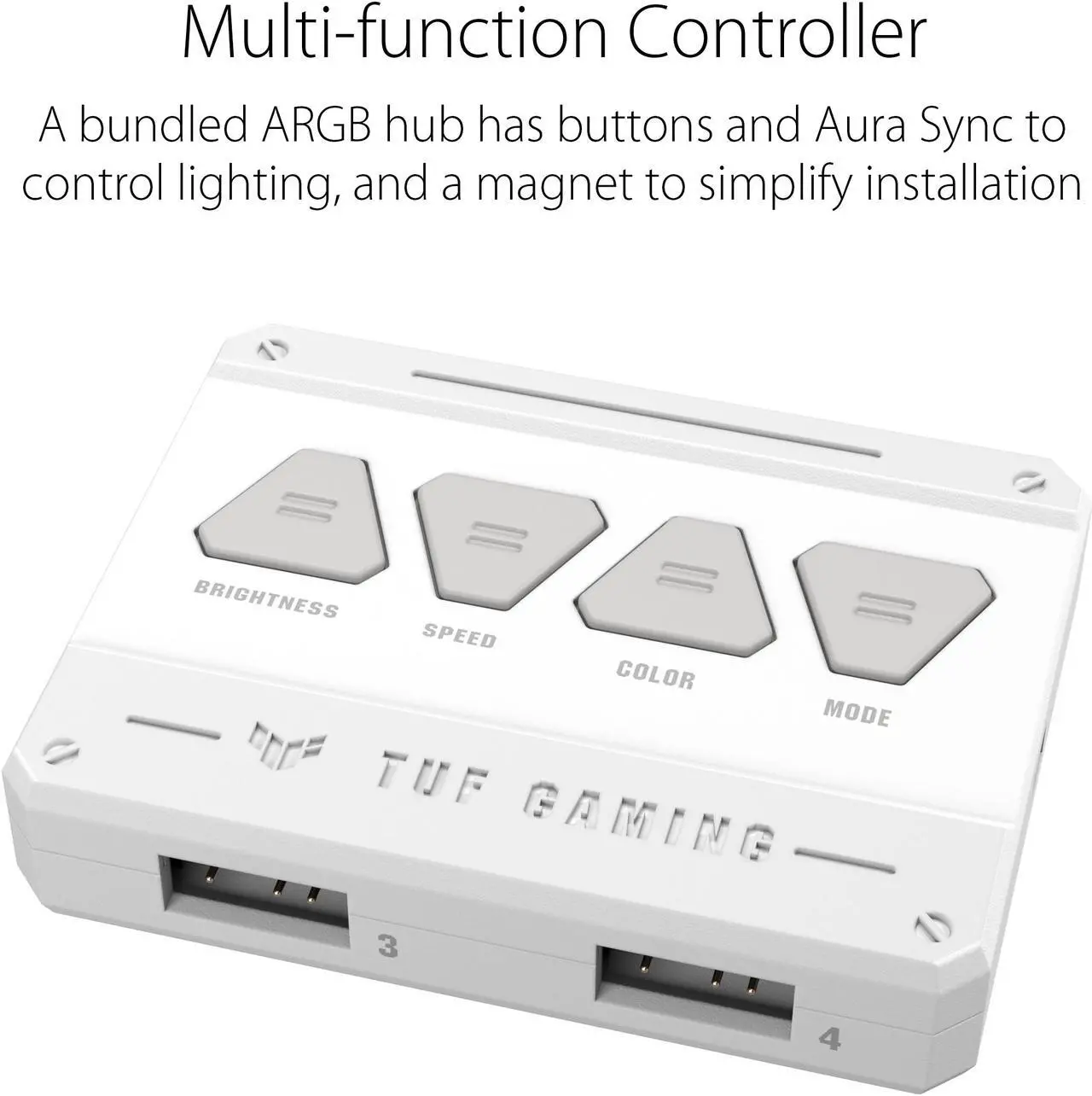 ASUS TUF GAMING TF120 ARGB WHITE EDITION Chassis Fan 3-Pin Customizable LEDs Blade, Advanced Fluid Dynamic Bearing, 120mm PWM Control, Anti-vibration Pads, Double-layer LED Array for Computer Case & Liquid Radiator Bundled with ARGB Control - Image 4